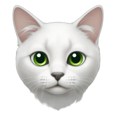 white-cat-with-gray-face-nose-and-white-ears,- green-eyes sticker