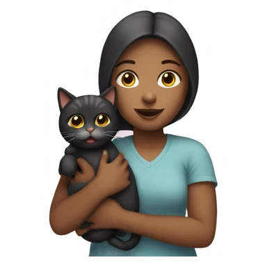 girl with cat in hands sticker