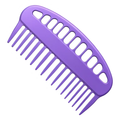 pastel purple styling comb in ios emoji style sticker