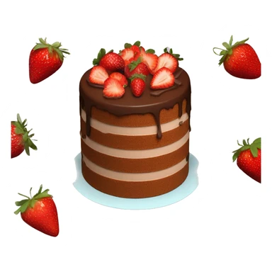 Chocolate chiffon cake topped with strawberries sticker