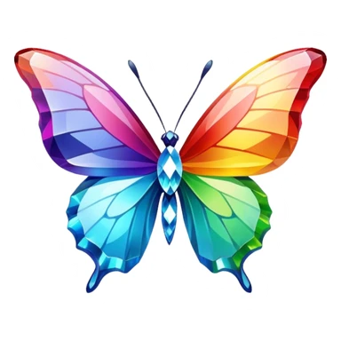 Rainbow-Diamond-Gem-Butterfly-Crystal-Fly sticker