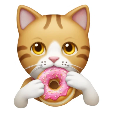 Cat Eating donut  sticker