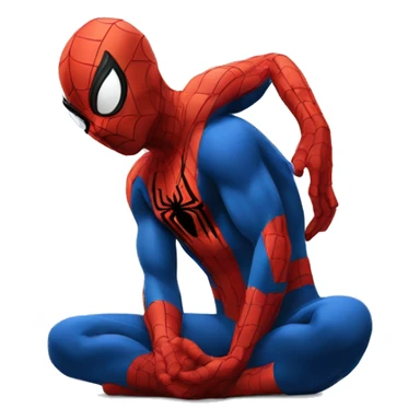 Spiderman doing a meditation sticker