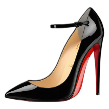 One WEDGE heel LOUBOUTIN black PATENT sticker