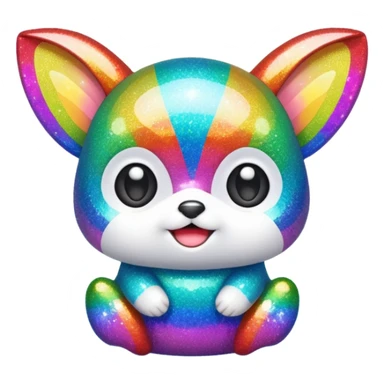 rainbow glitter gizmo  sticker