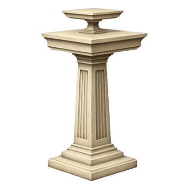 Greek whiteish yellow old ish pedestal that’s not too long a bit short. Only 1 pedestal. The top shoouldnt be that big. Make it forward view not birds view sticker