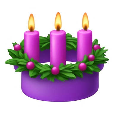 advent wreath with 3 purple candles and 1 pink candle sticker