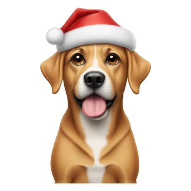 Dog wearing Xmas hat  sticker