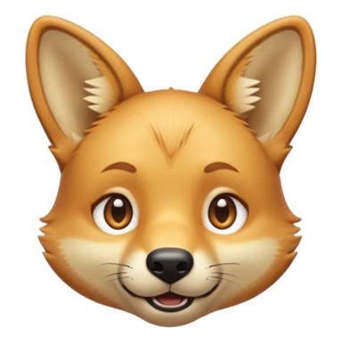 cinematic-cute-dingo-portrait-emoji,-head-tilted-playfully-and-inquisitively,-featuring-a-glossy-sandy-fur-with-naturally-perky-ears-and-round,-sparkling-amber-eyes-filled-with-curious-mischief,-simplified-yet-irresistibly-adorable-features sticker