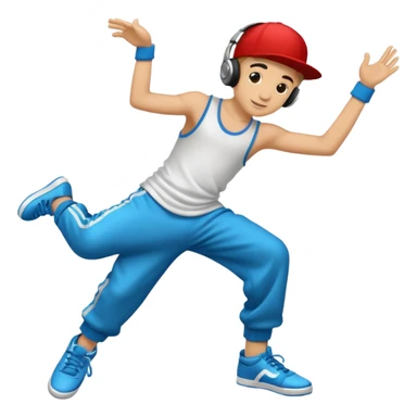 street dancer boy with music item sticker