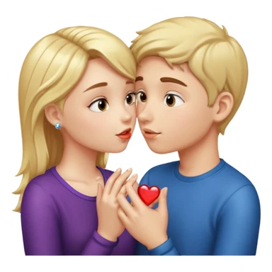A boy and a girl kissing and the girl has a shiny ring on sticker