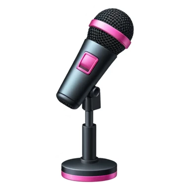 stage microphone with pink strip on bottom sticker