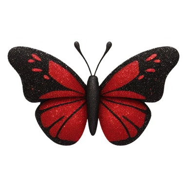 red and black glitter butterfly sticker