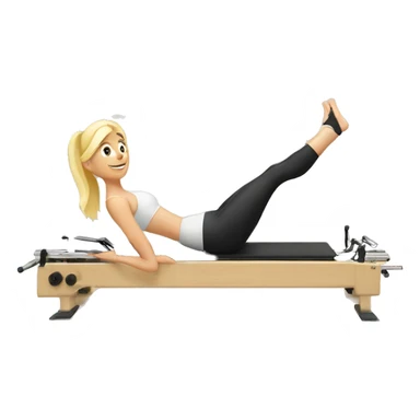 Blonde girl doing reformer pilates  sticker
