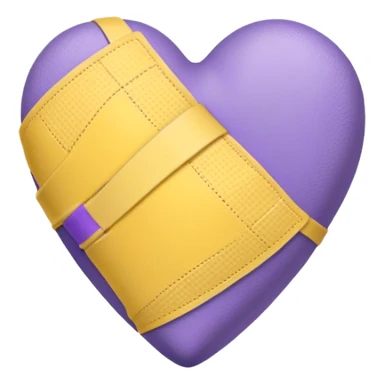 purple and yellow heart with a bandage sticker