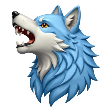 howling wolf crest in light blue sticker