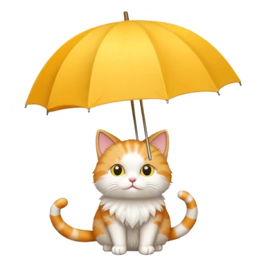 Cat with yellow umbrella sticker
