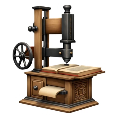Gutenberg printing press, movable type books sticker