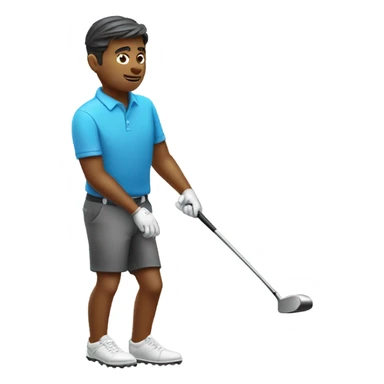 A little man swinging a large golf club sticker