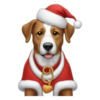 père noël qui frappe un chien sticker