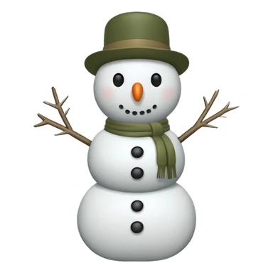 Khaki green and white asthetic snowman sticker