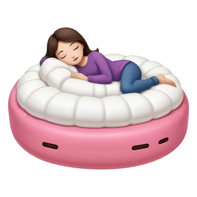brunette girl napping on a giant marshmallow bed sticker