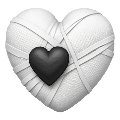 bandaged black heart sticker