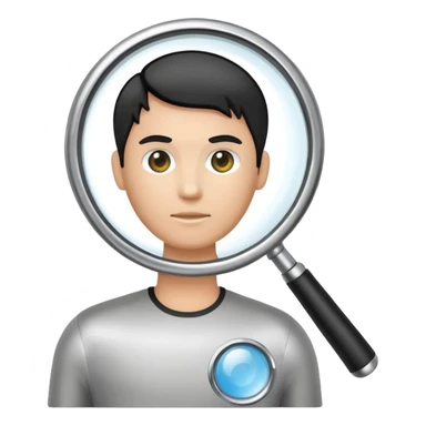 magnifying glass over a person icon sticker