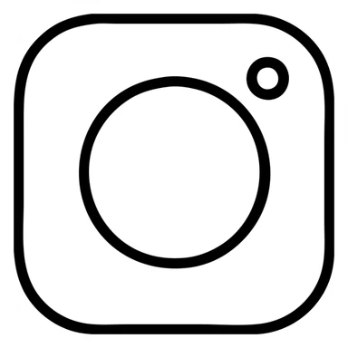 minimal white Instagram icon with rounded edges, outlined style, suitable for dark background sticker