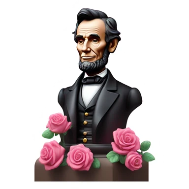 Pink ombre statue of Abraham Lincoln with glitter and roses  sticker