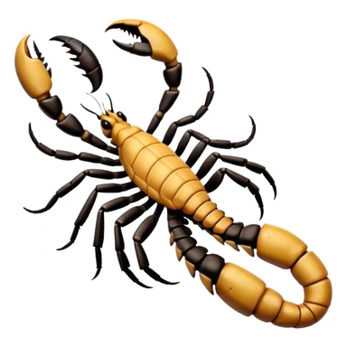 A 3D cartoon scorpion tattoo on a forearm, black ink, detailed stinger and claws, soft lighting, Memoji-style realism. sticker
