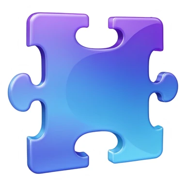 puzzle piece in clear purple blue color sticker