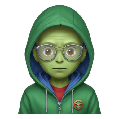alien wear hoodie and glasses in guardian of the galaxy sticker