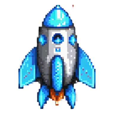 Rocket with fins sticker