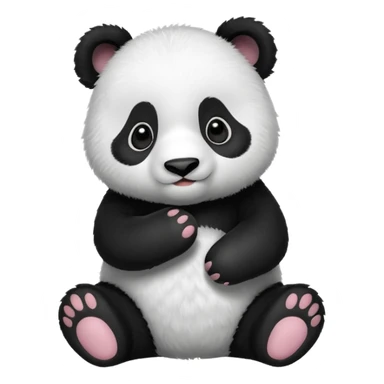 Cute panda cub saying hello  sticker