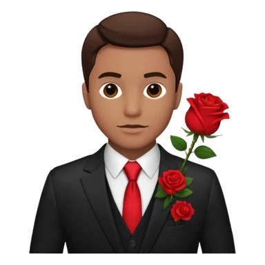 man with rose in his suit pocket sticker
