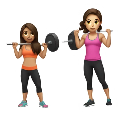 3 brunette girls doing CrossFit with a barbell sticker