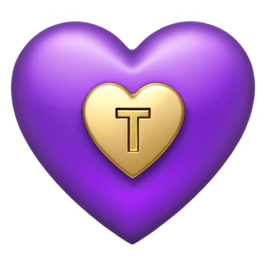 The golden Letter “t” inside a Purple Heart sticker