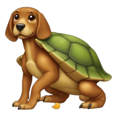 tortue sur un chien roux sticker