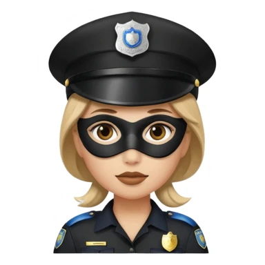 thief with police hat, thief mask, thief black dress. sticker