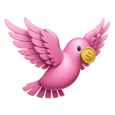 pink money flying  sticker
