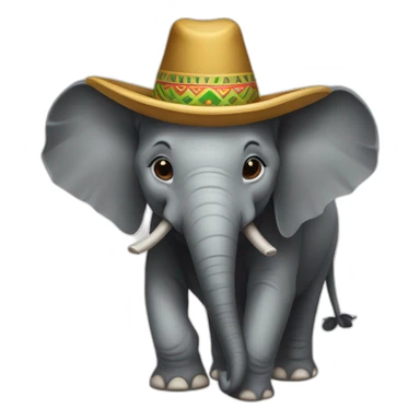 Borneo pygmy elephant wearing sombrero sticker