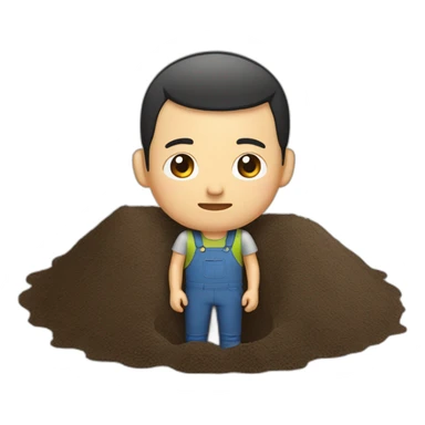 taiwanese man so down bad he dug a hole in the ground and got stuck sticker