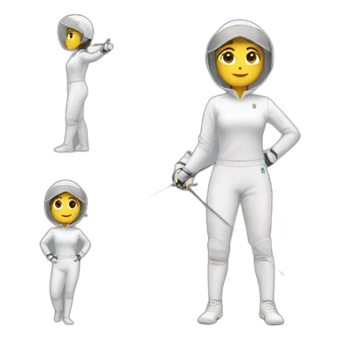 fencing girl sticker