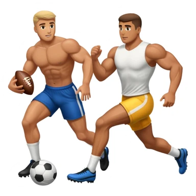 men is playing in football  sticker