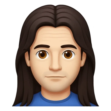 Reginald Arivizu (b.1969) with dark brown long hair sticker