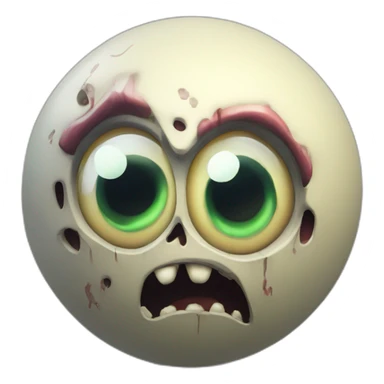 3d sphere with a cartoon Zombie skin texture with big beautiful eyes sticker
