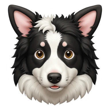 A black and white border collie has cow's horns. sticker