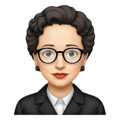 a hand drawn black outline portrait of Hannah Arendt sticker