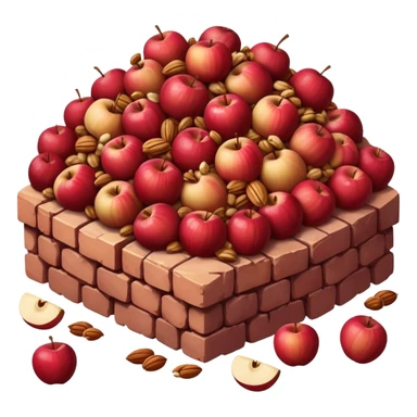 A bunch of charoset made with rotten apples, nuts and wine. It's color should resemble a brick sticker